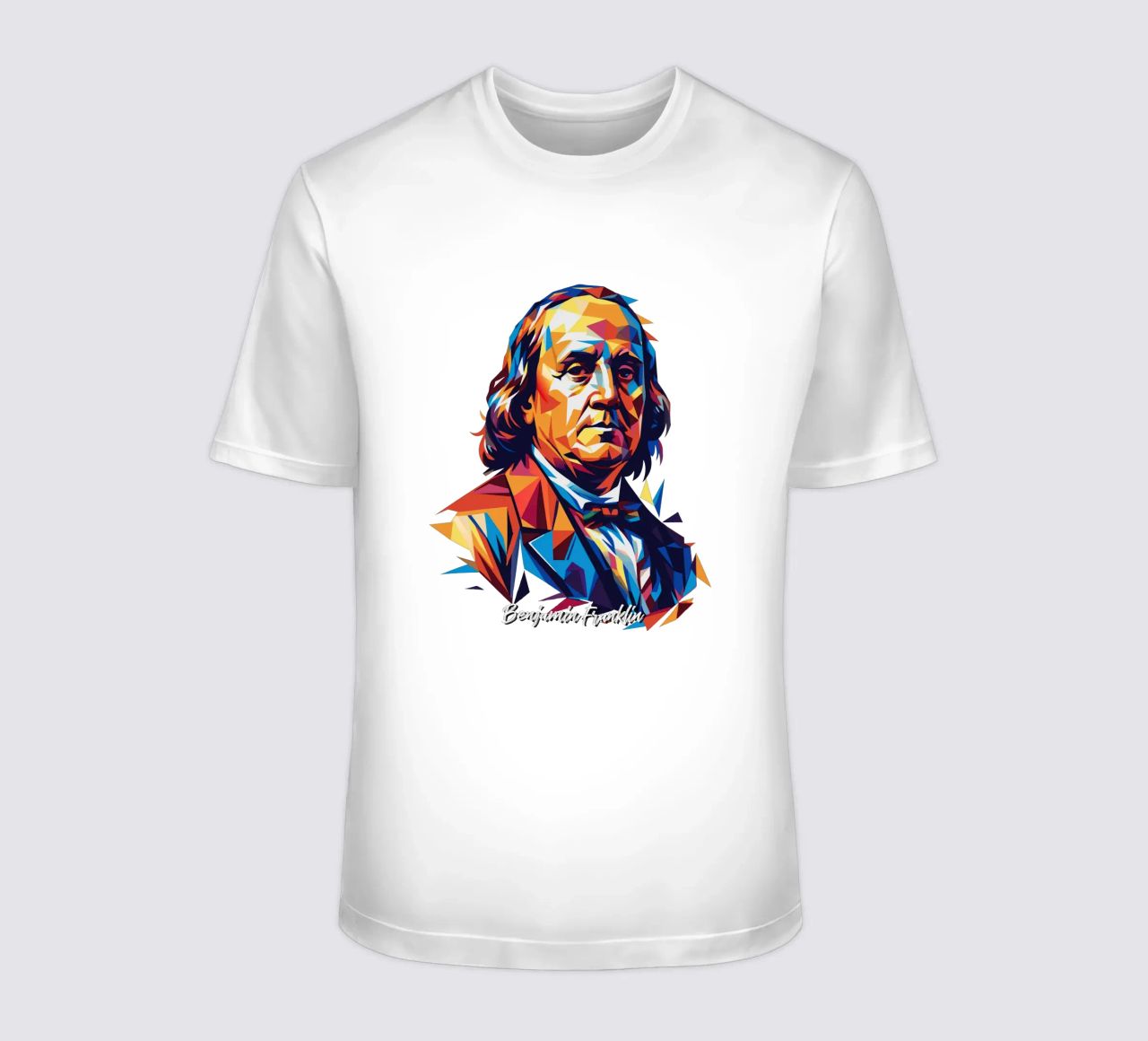 Benjamin Franklin in WPAP Pop ARt t-shirt da vectorartnesia