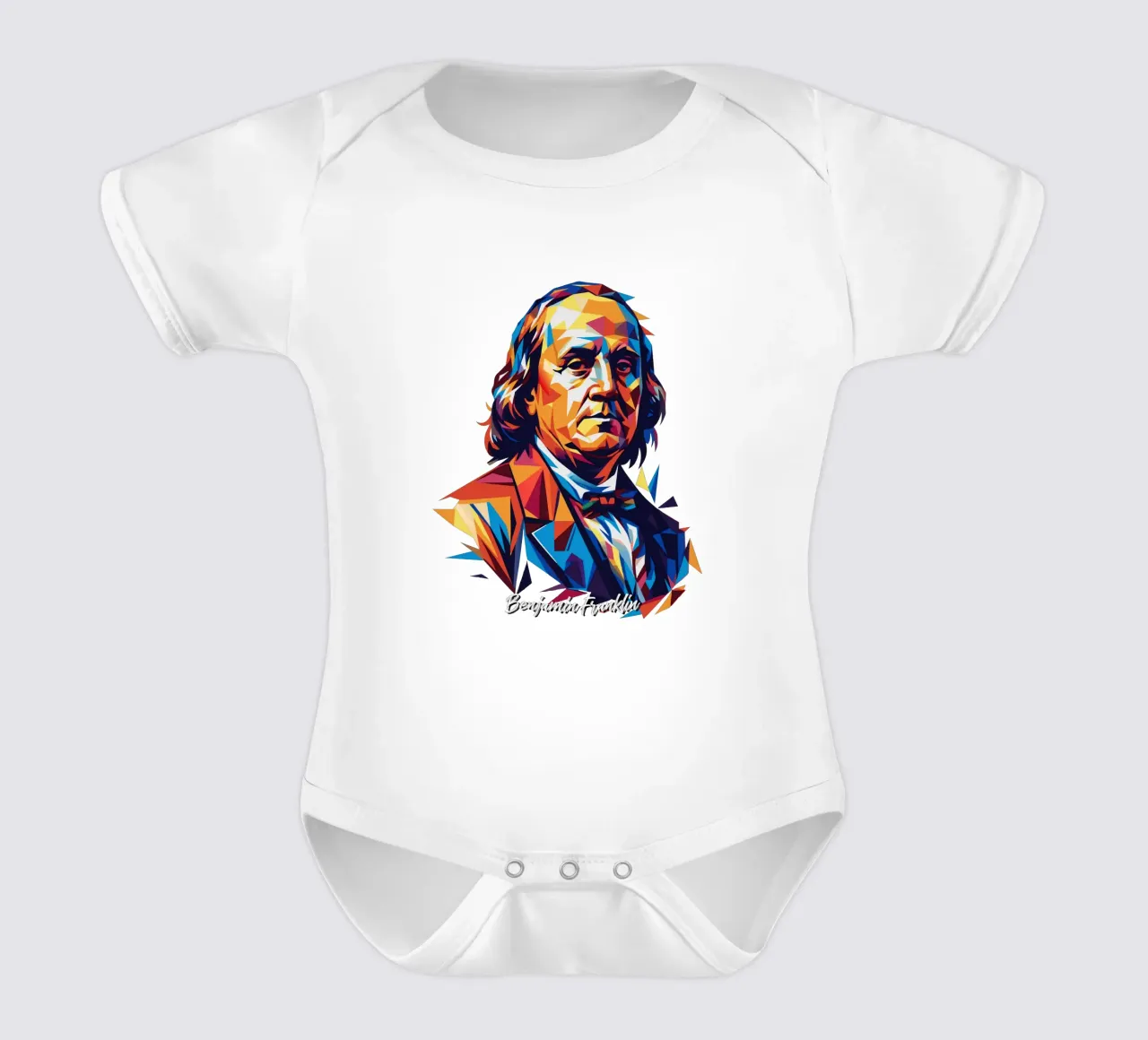 Benjamin Franklin in WPAP Pop ARt Kurzarm Babybody von vectorartnesia