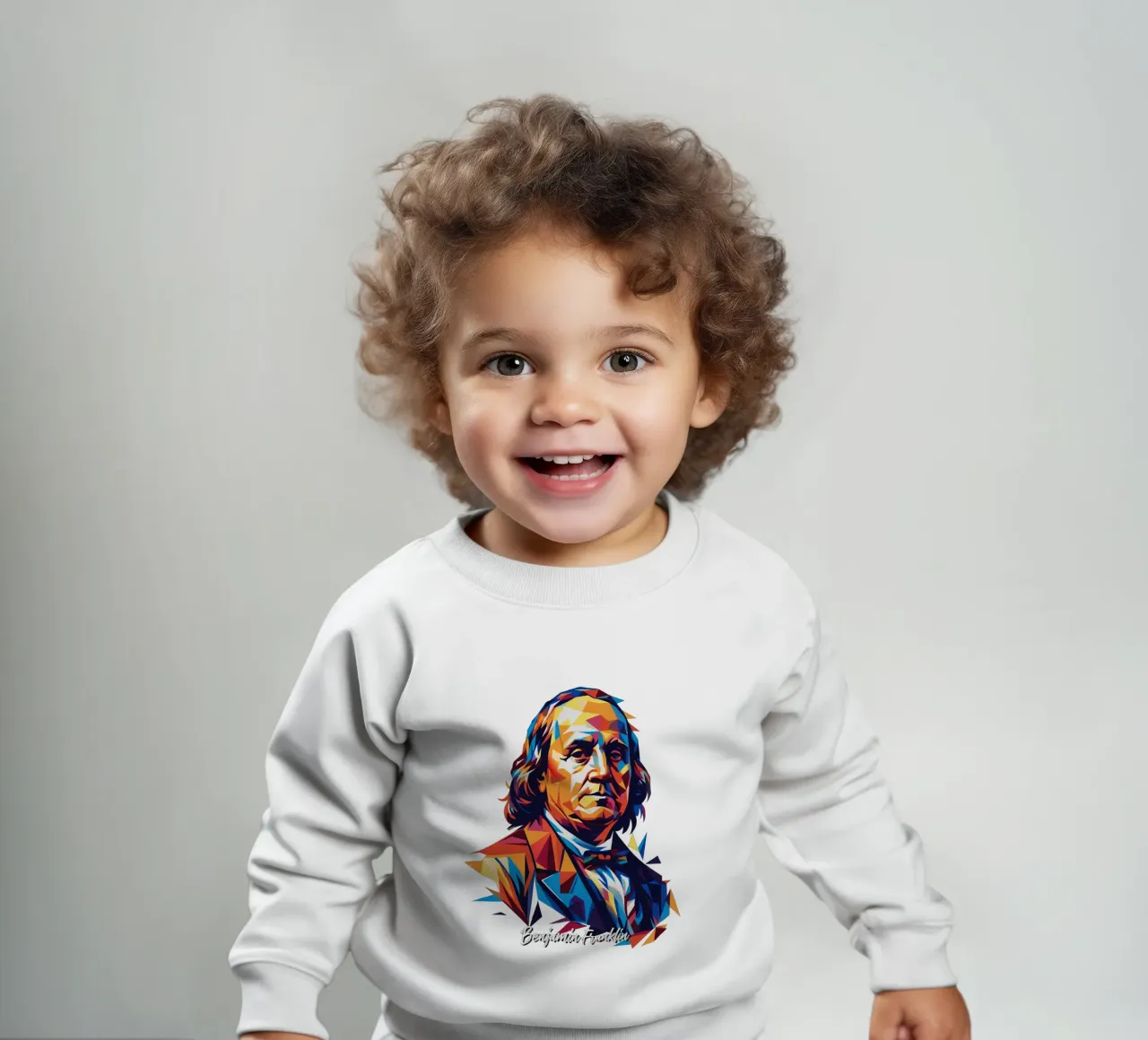 Benjamin Franklin in WPAP Pop ARt Baby Sweatshirt von vectorartnesia