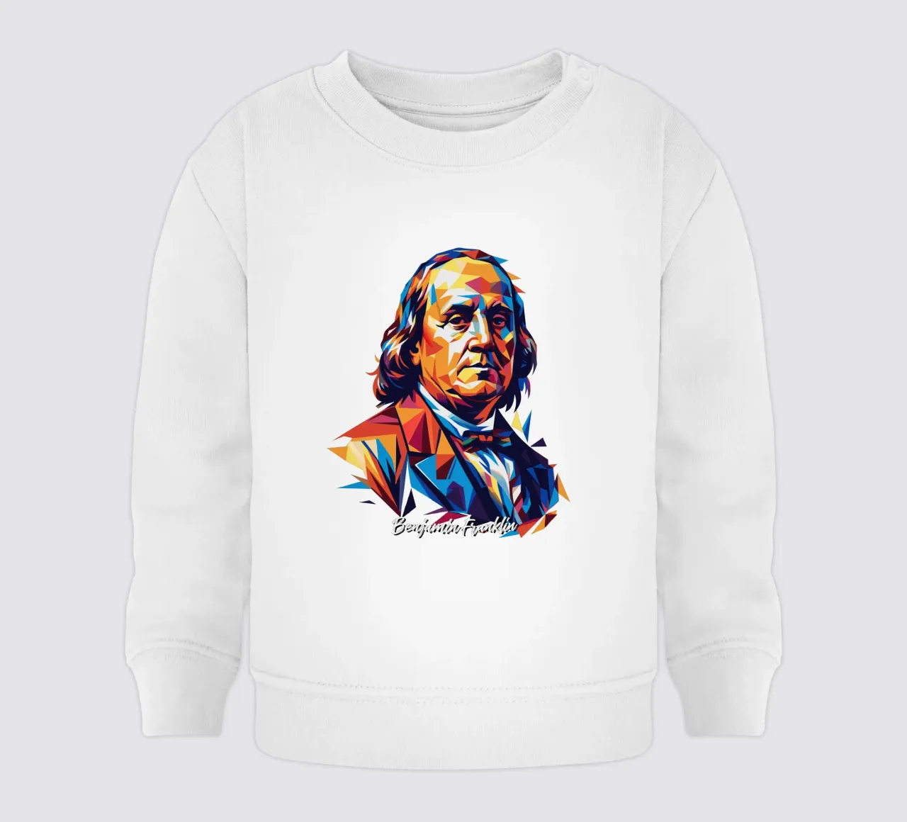 Benjamin Franklin in WPAP Pop ARt felpa neonato da vectorartnesia