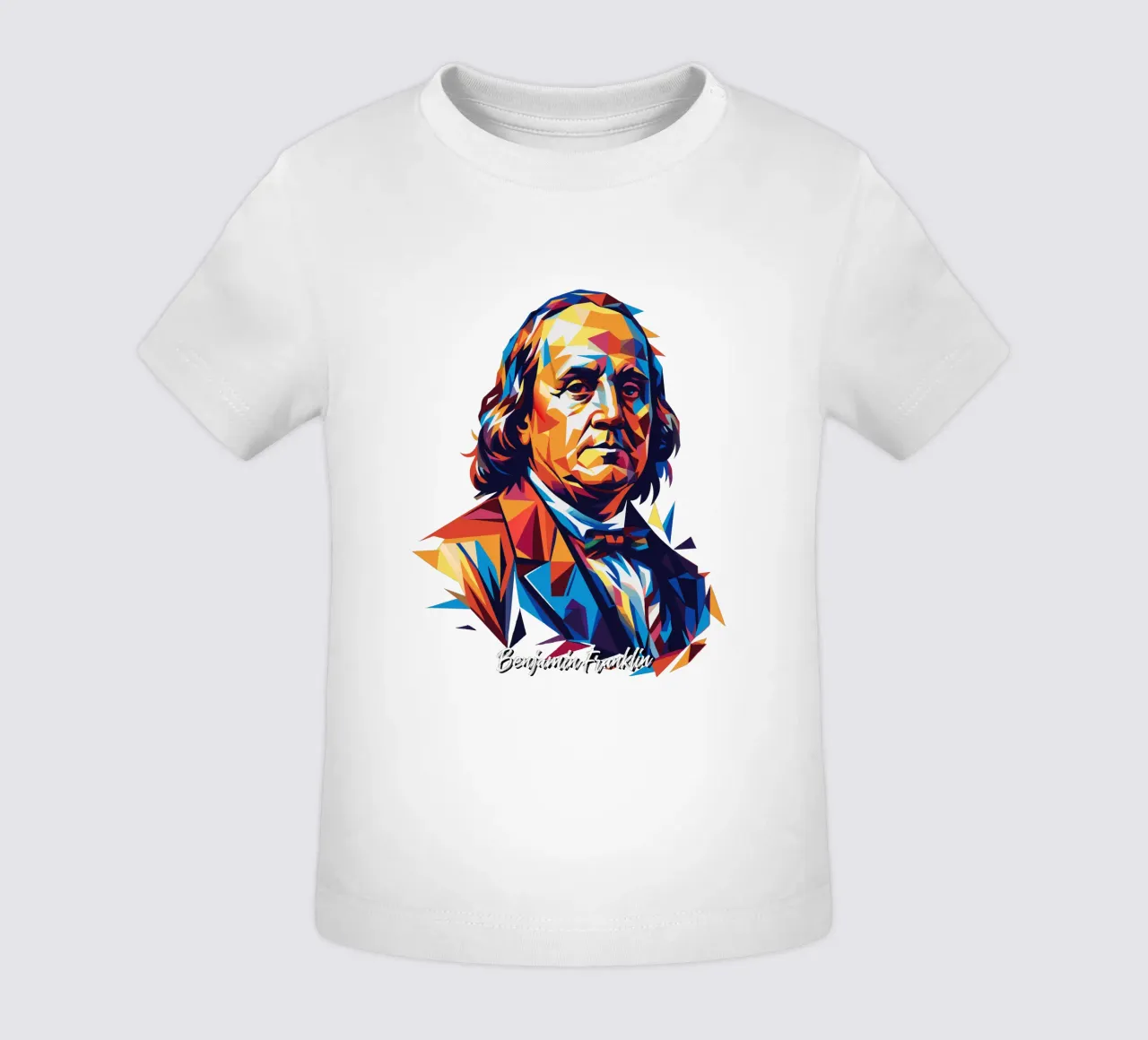 Benjamin Franklin in WPAP Pop ARt maglietta neonato da vectorartnesia
