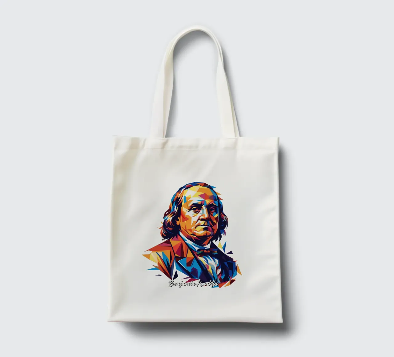 Benjamin Franklin in WPAP Pop ARt borsa in juta da vectorartnesia