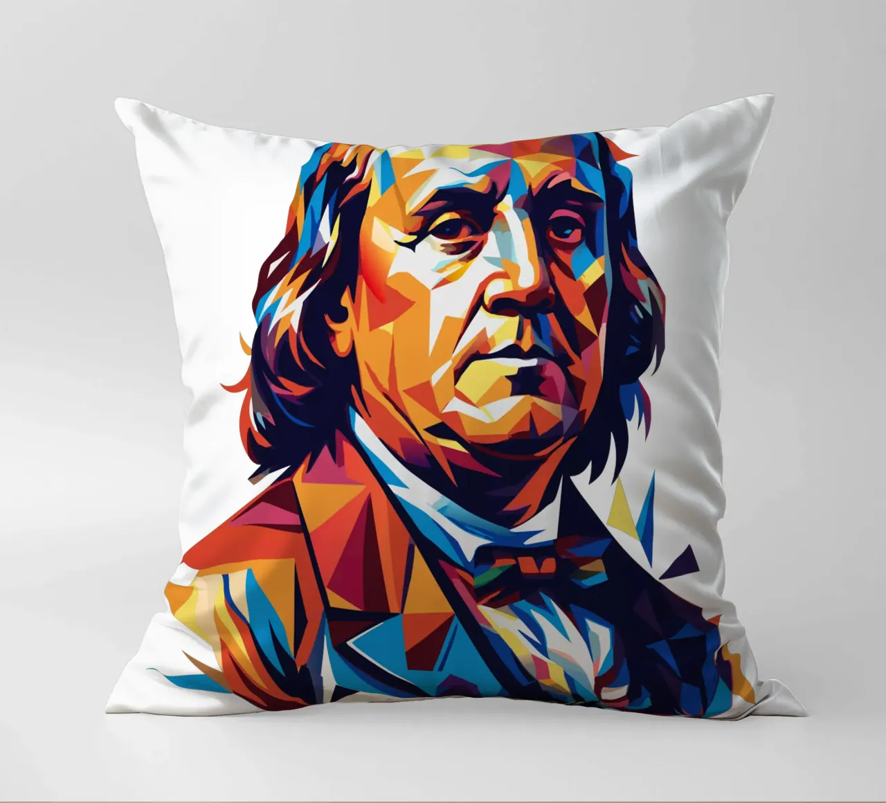 Benjamin Franklin in WPAP Pop ARt cuscino da vectorartnesia