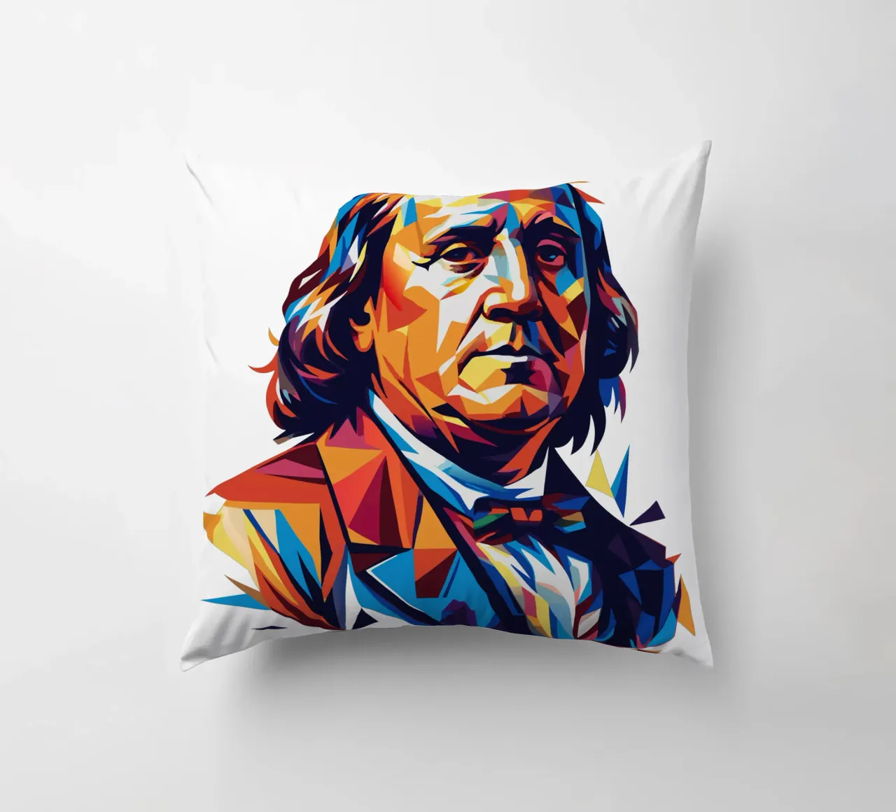 Benjamin Franklin in WPAP Pop ARt cuscino da vectorartnesia