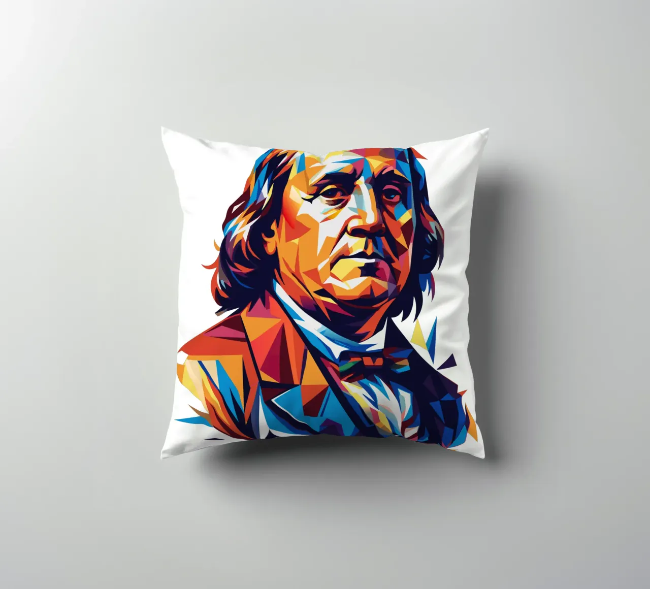 Benjamin Franklin in WPAP Pop ARt cuscino da vectorartnesia