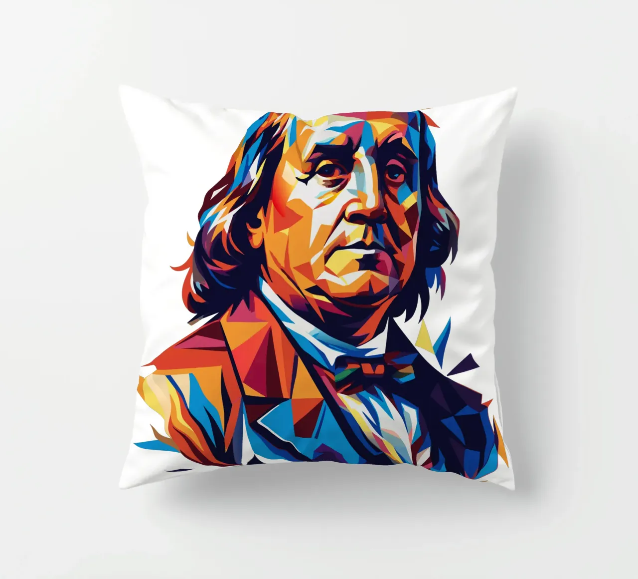 Benjamin Franklin in WPAP Pop ARt cuscino da vectorartnesia