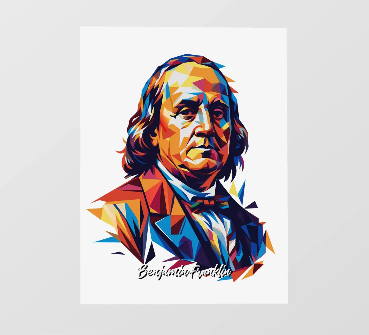 Benjamin Franklin in WPAP Pop ARt pellicola backlit da vectorartnesia