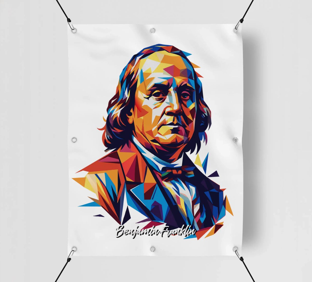 Benjamin Franklin in WPAP Pop ARt telo in pvc da vectorartnesia