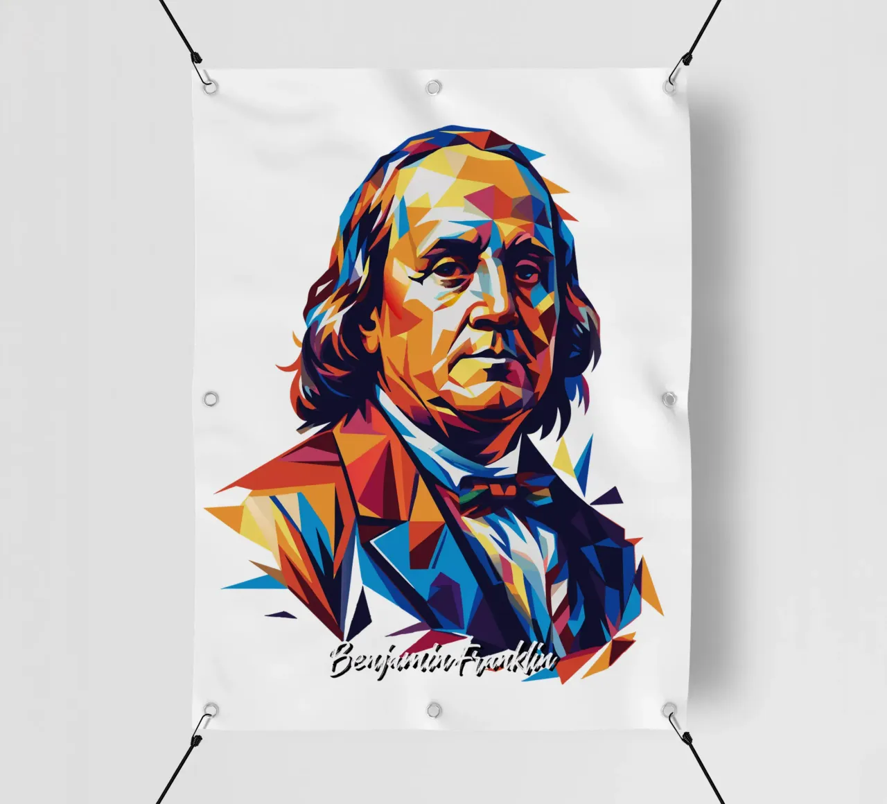 Benjamin Franklin in WPAP Pop ARt telo in pvc da vectorartnesia