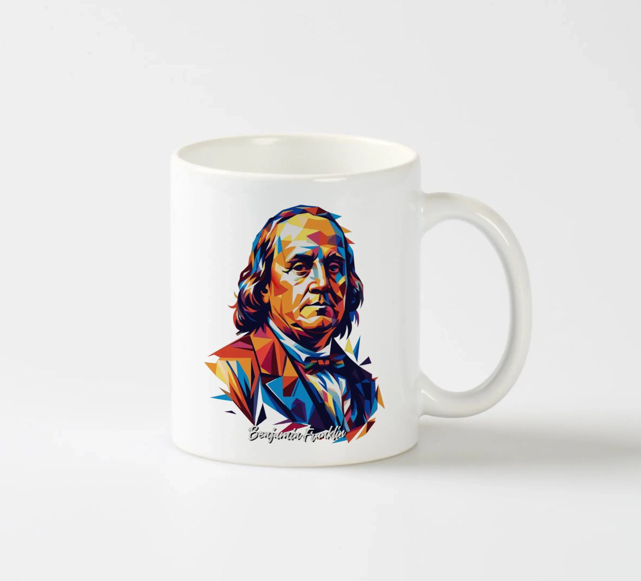 Benjamin Franklin in WPAP Pop ARt tazza in ceramica da vectorartnesia