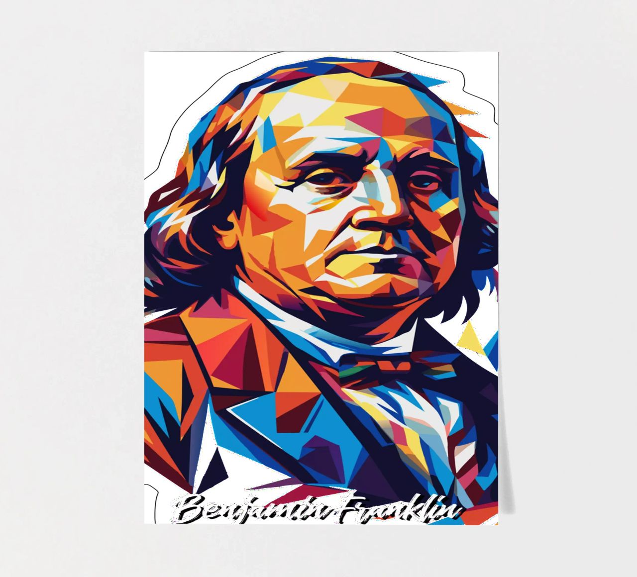 Benjamin Franklin in WPAP Pop ARt foglio adesivo da vectorartnesia