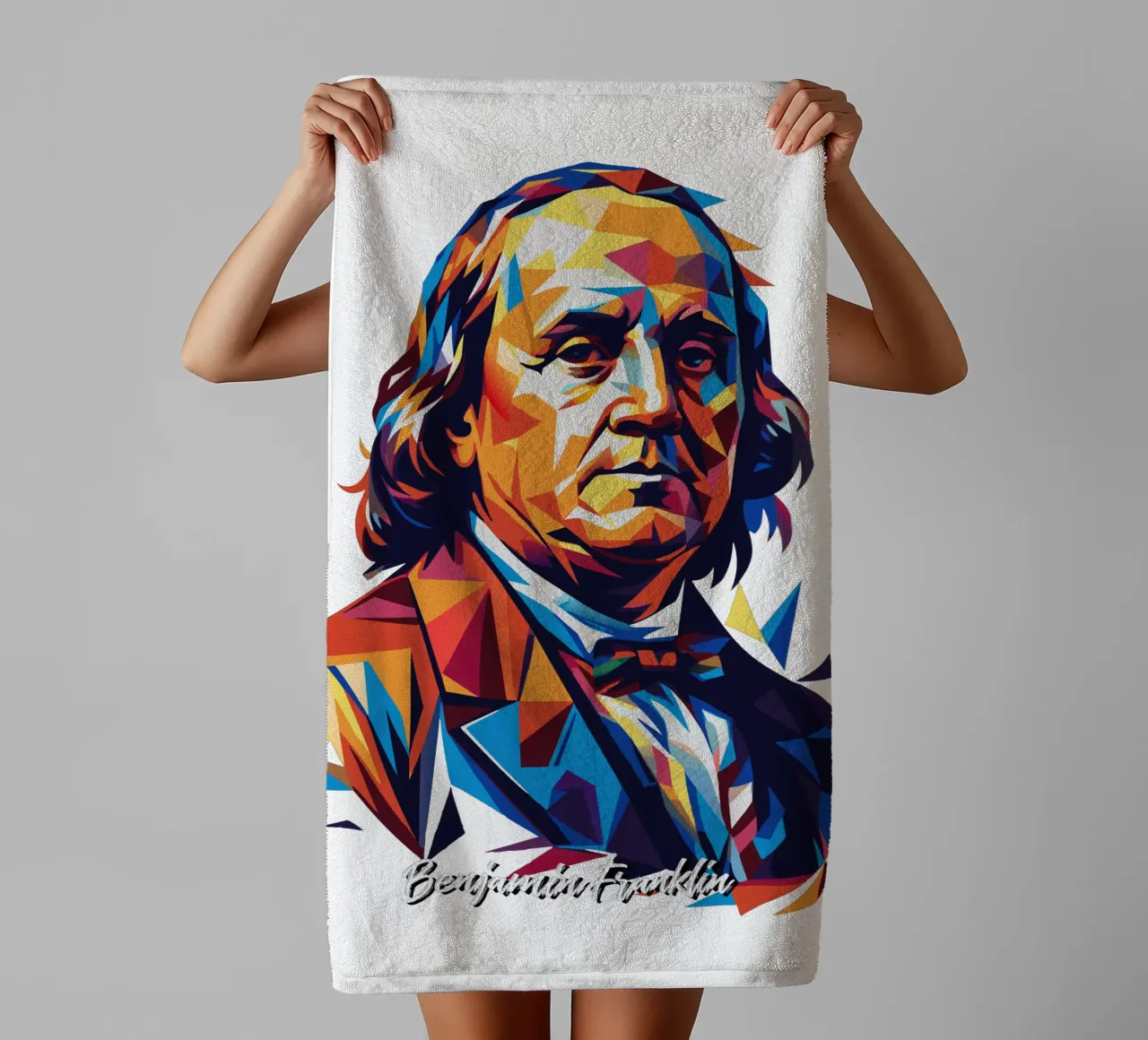 Benjamin Franklin in WPAP Pop ARt towel by vectorartnesia