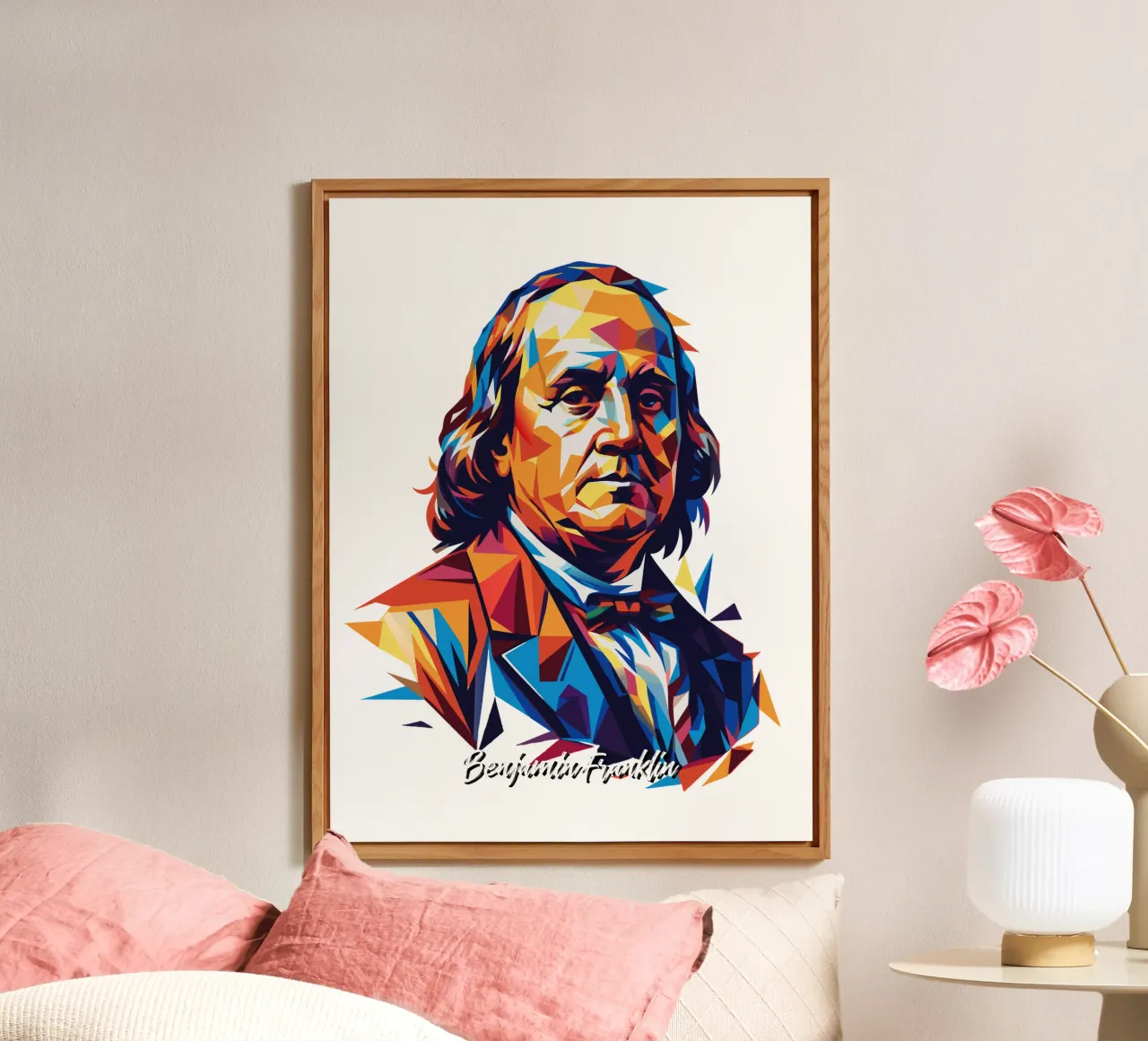 Benjamin Franklin in WPAP Pop ARt Alu-Dibond von vectorartnesia