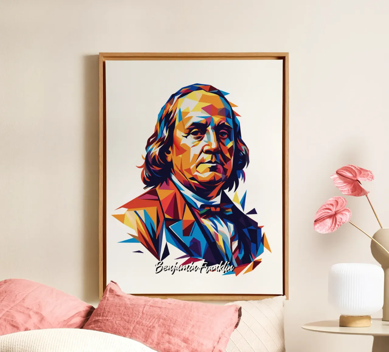 Benjamin Franklin in WPAP Pop ARt tela da vectorartnesia