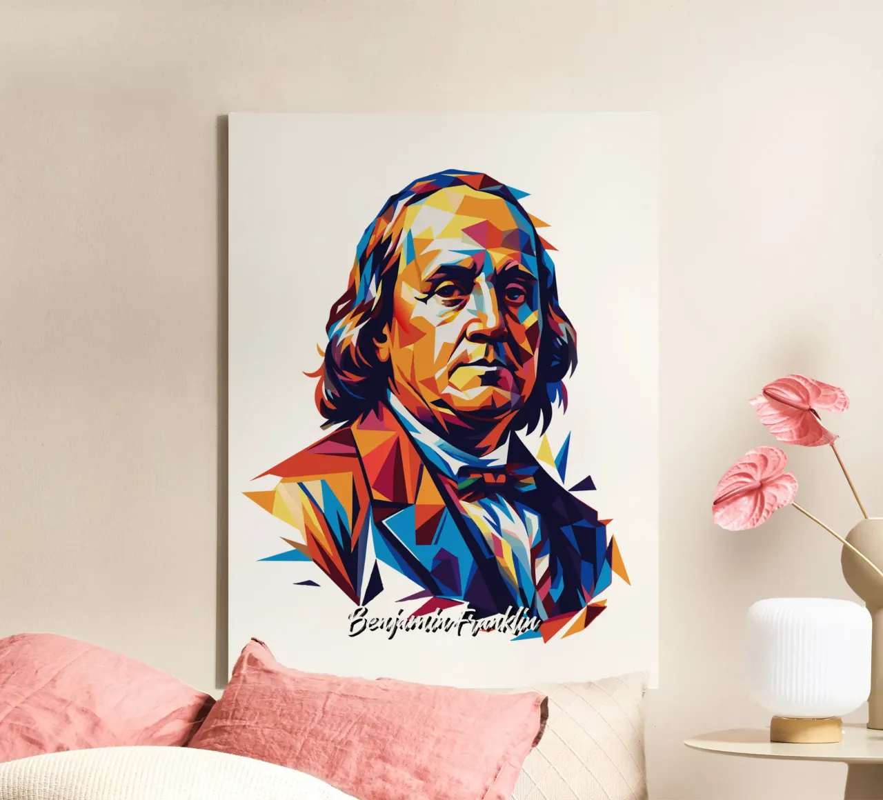 Benjamin Franklin in WPAP Pop ARt tela da vectorartnesia