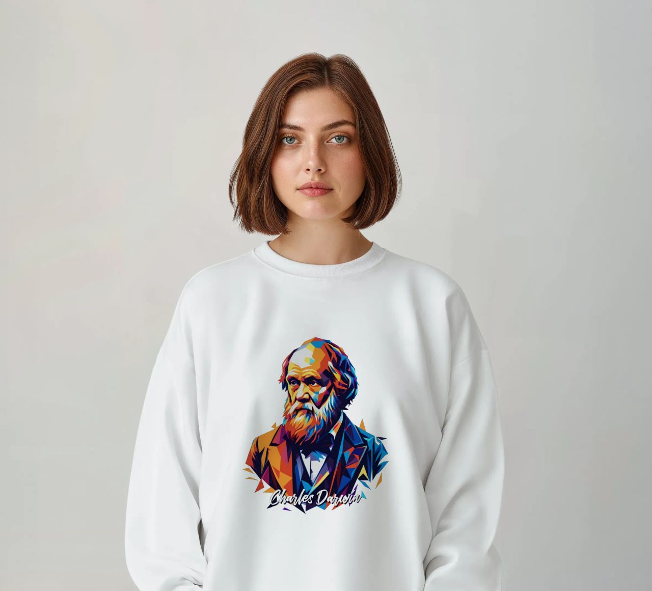 Charles Darwin in WPAP Pop Art felpa da vectorartnesia