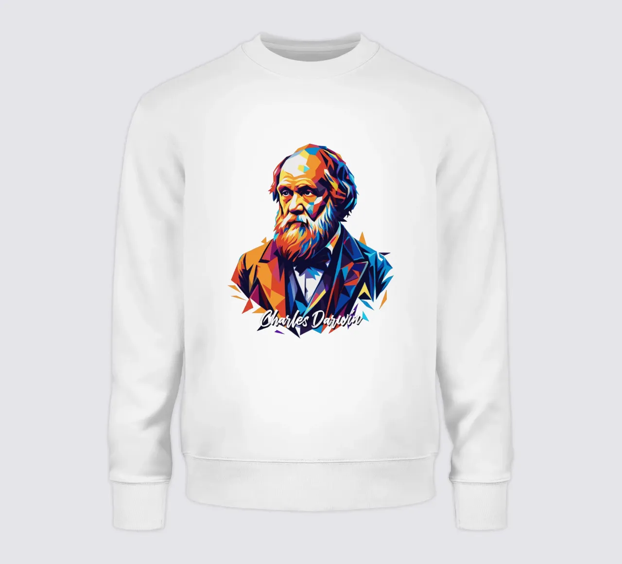 Charles Darwin in WPAP Pop Art Sweatshirt von vectorartnesia