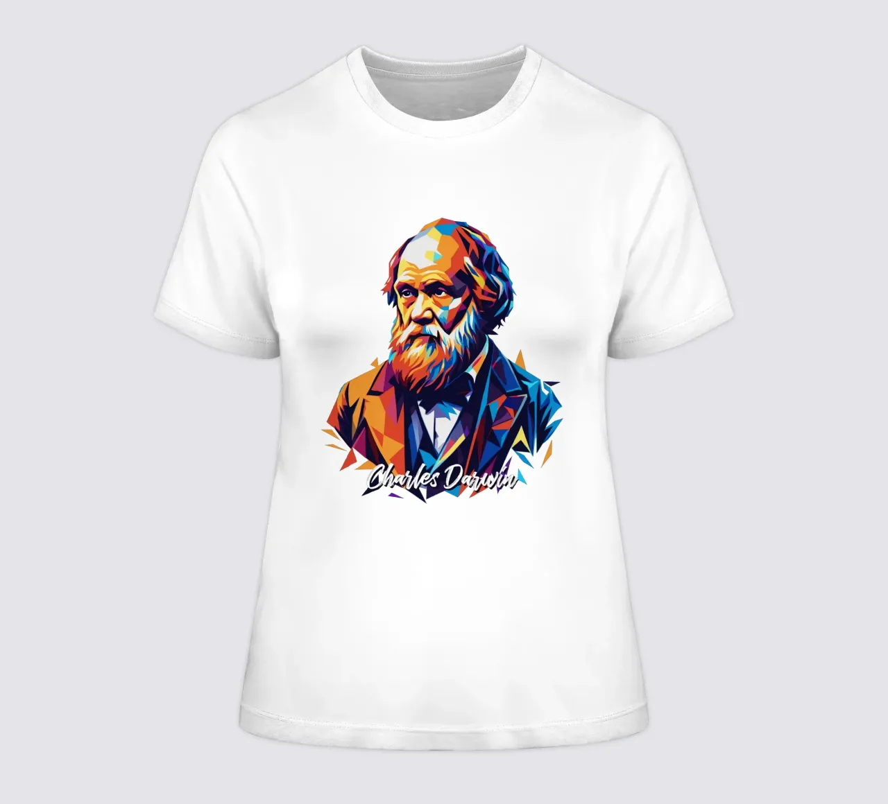 Charles Darwin in WPAP Pop Art t-shirt da donna da vectorartnesia
