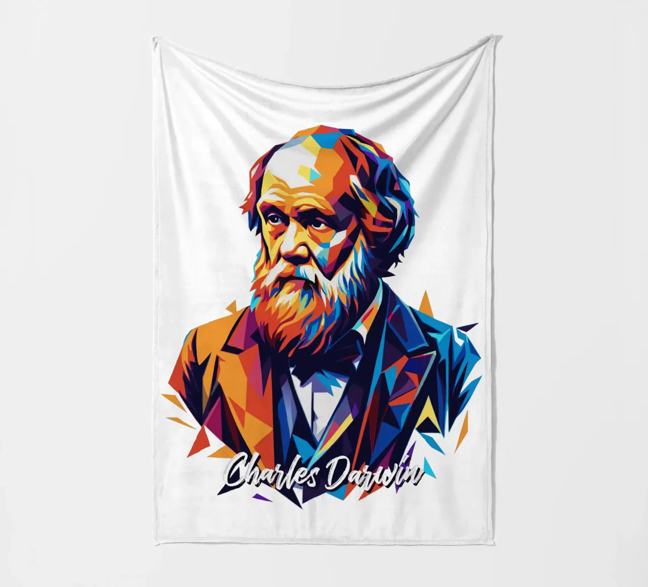 Charles Darwin in WPAP Pop Art manta de franela de vectorartnesia