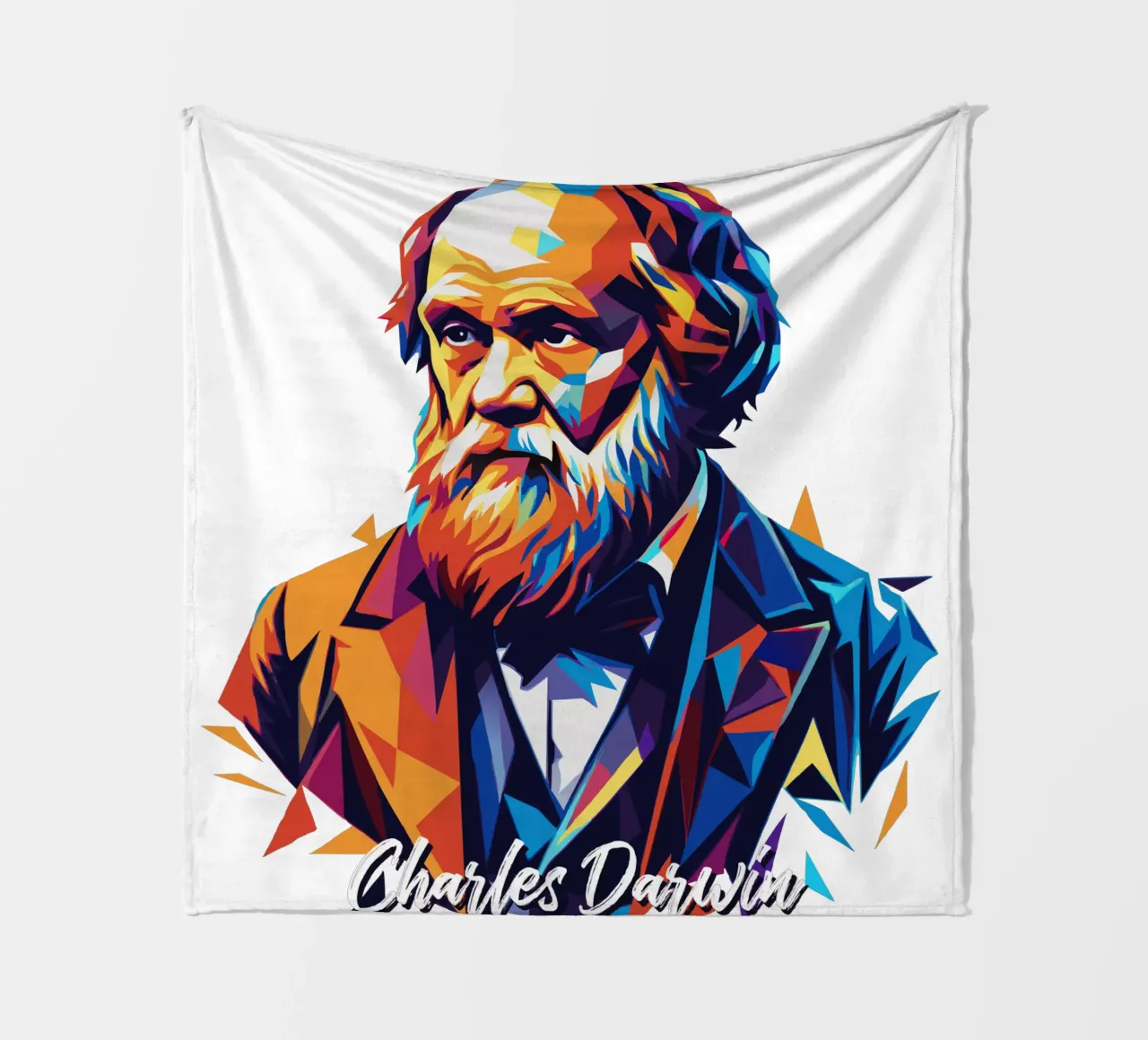 Charles Darwin in WPAP Pop Art coperta in pile da vectorartnesia