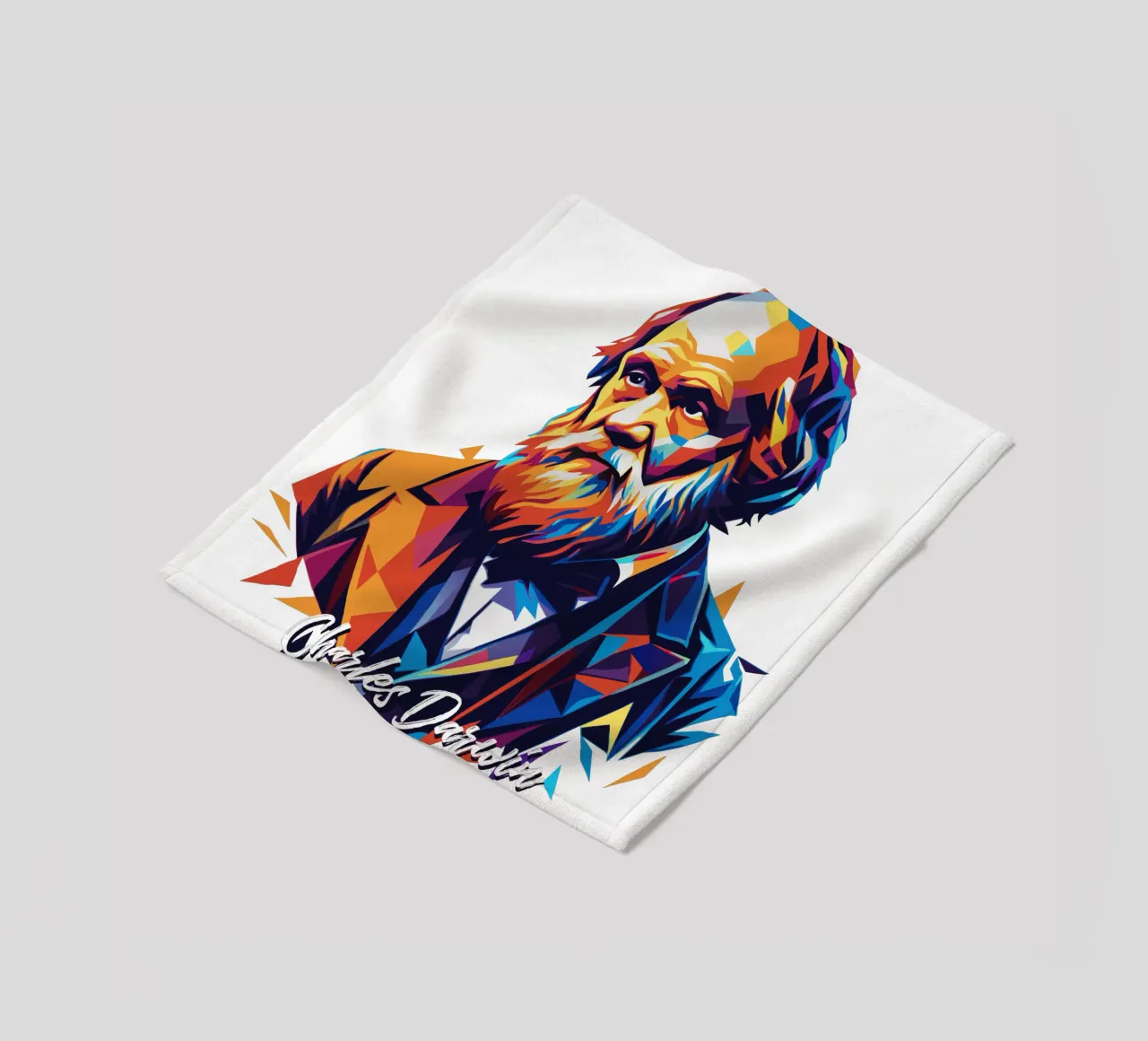 Charles Darwin in WPAP Pop Art coperta in pile da vectorartnesia