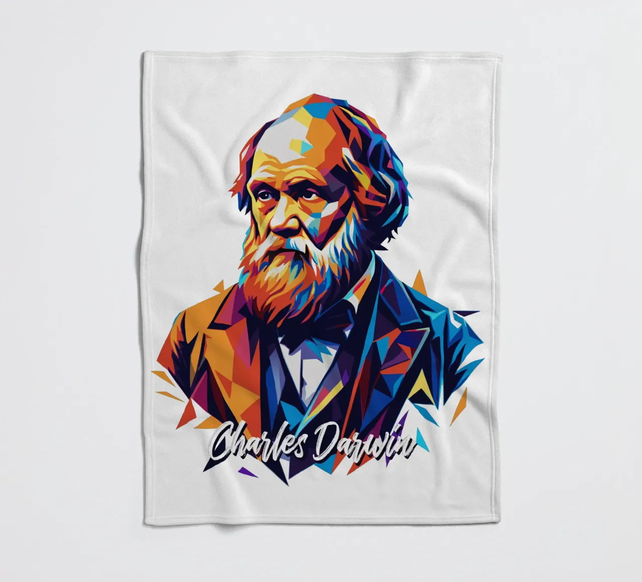 Charles Darwin in WPAP Pop Art coperta in pile da vectorartnesia