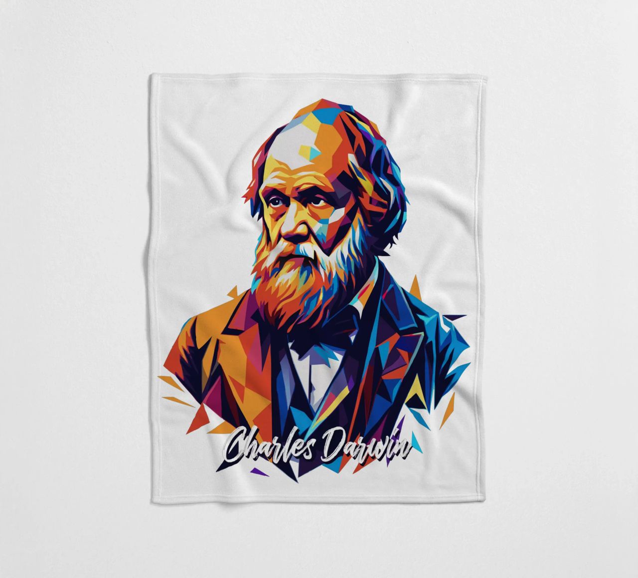 Charles Darwin in WPAP Pop Art coperta in pile da vectorartnesia
