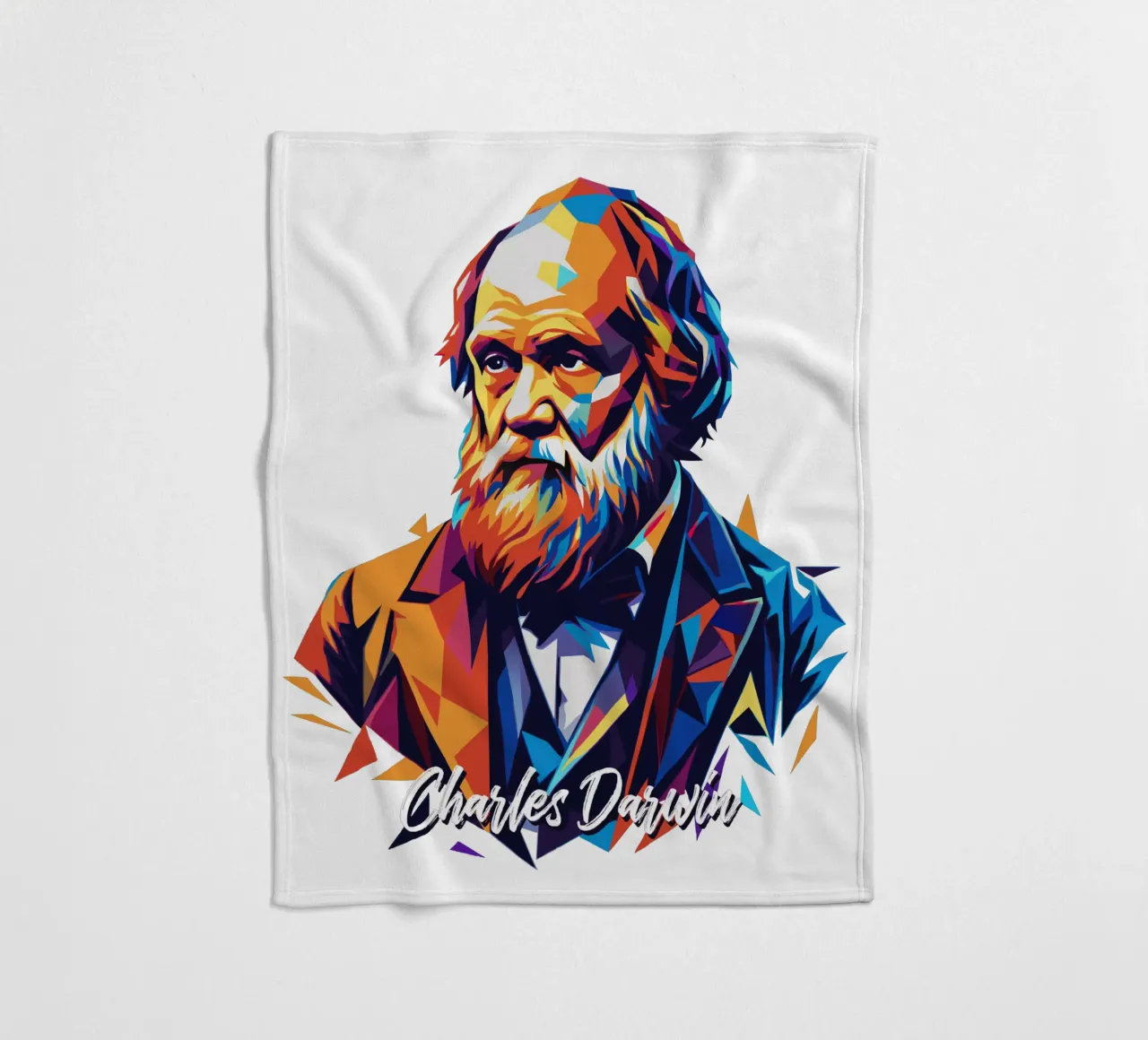 Charles Darwin in WPAP Pop Art manta de franela de vectorartnesia