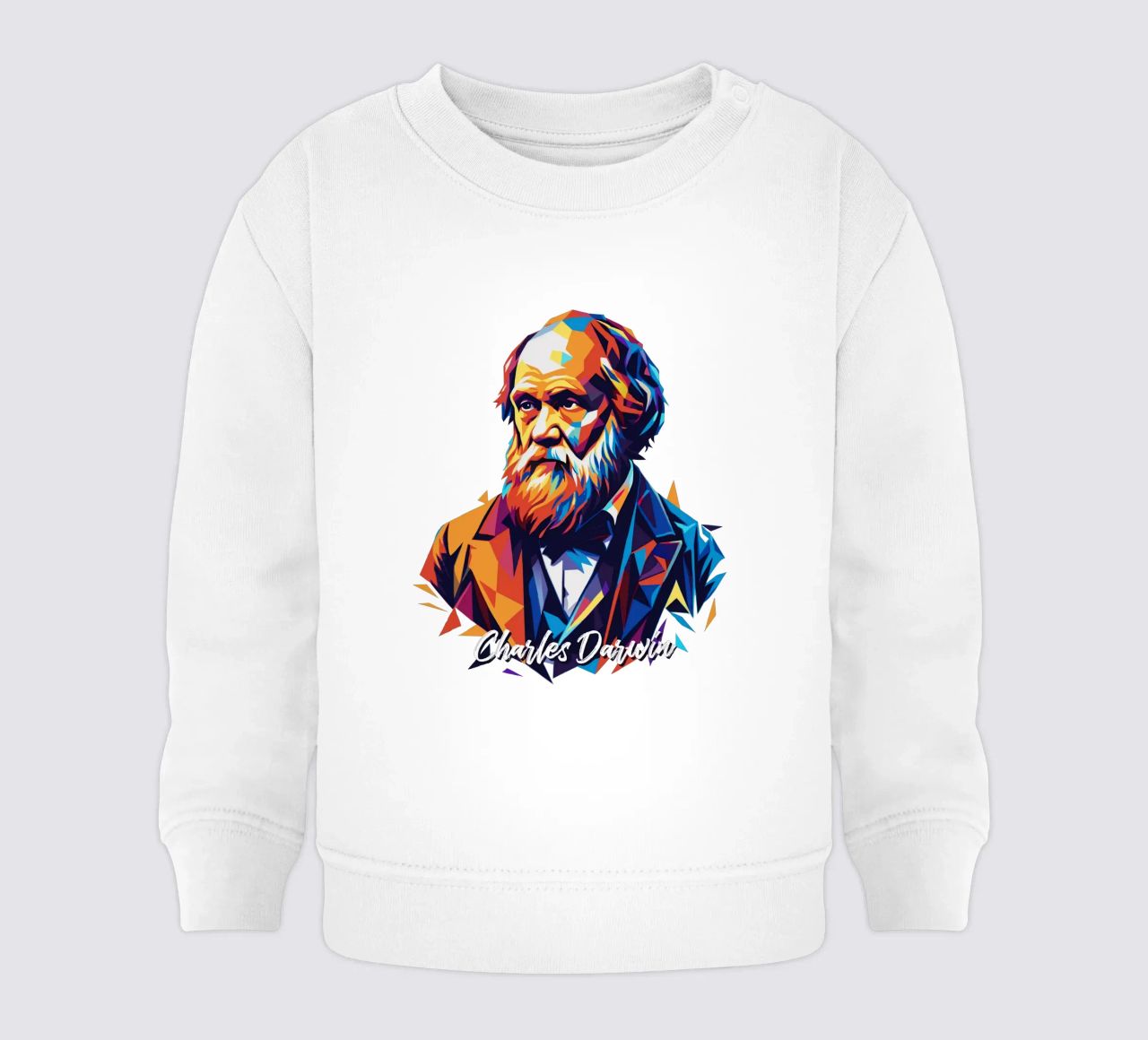 Charles Darwin in WPAP Pop Art felpa neonato da vectorartnesia