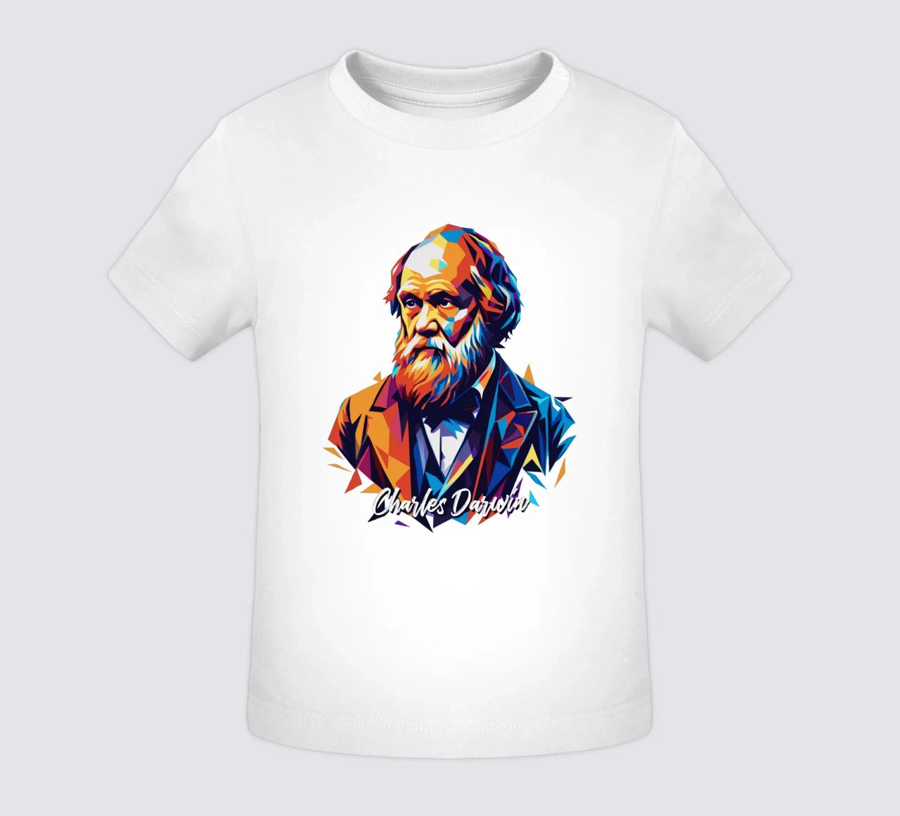 Charles Darwin in WPAP Pop Art maglietta neonato da vectorartnesia