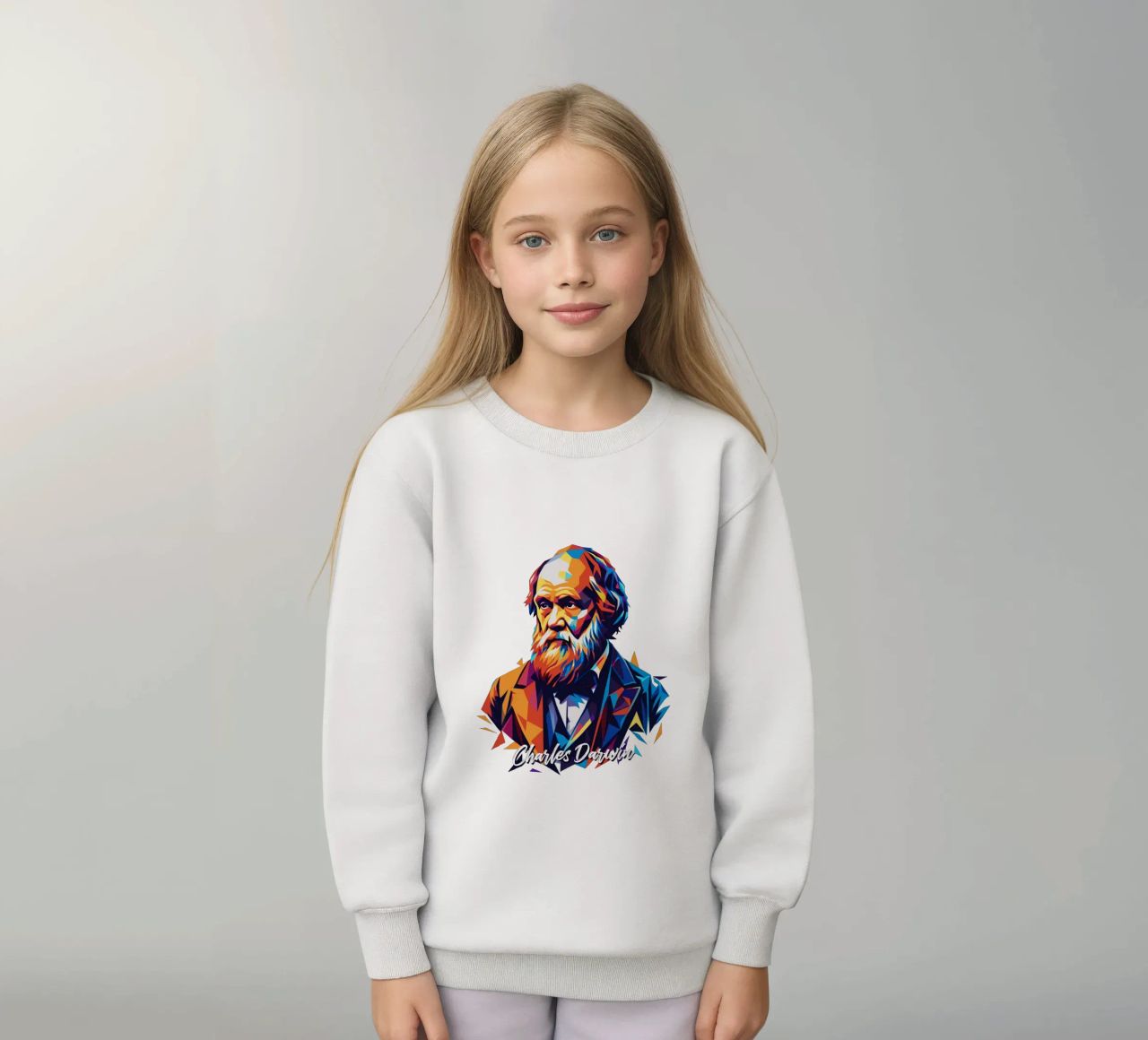 Charles Darwin in WPAP Pop Art felpa bambino da vectorartnesia