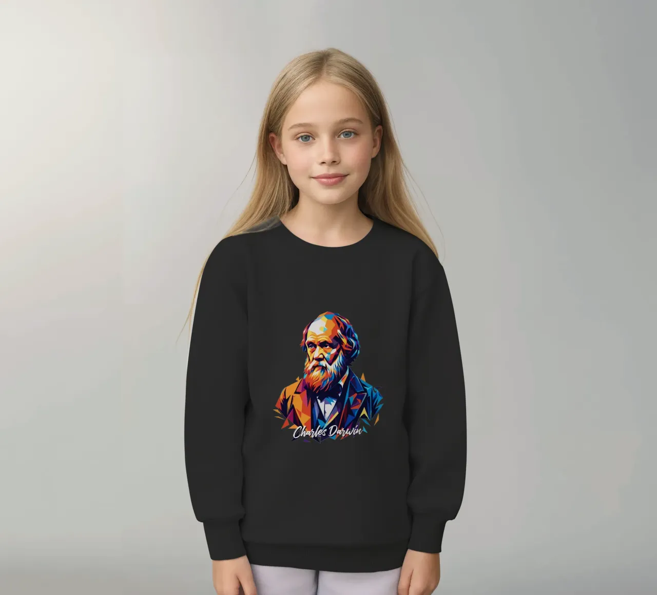 Charles Darwin in WPAP Pop Art felpa bambino da vectorartnesia