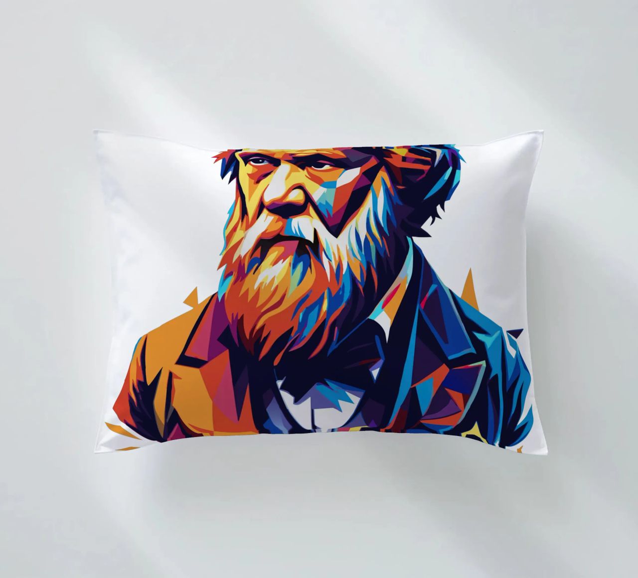 Charles Darwin in WPAP Pop Art cuscino da vectorartnesia