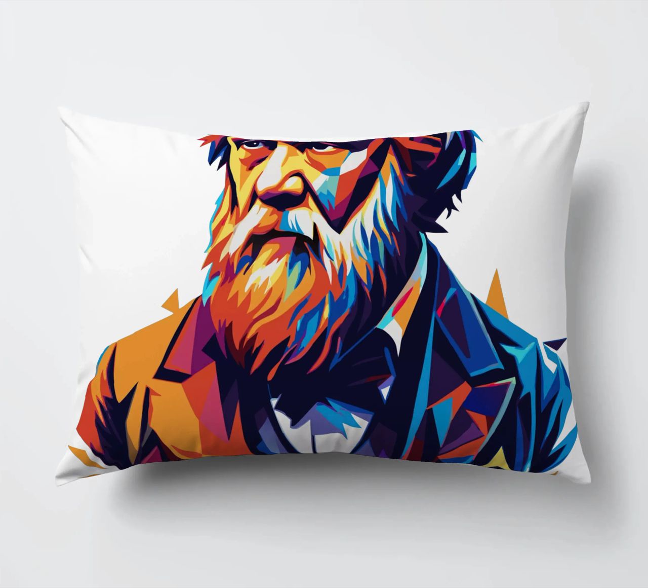 Charles Darwin in WPAP Pop Art cuscino da vectorartnesia