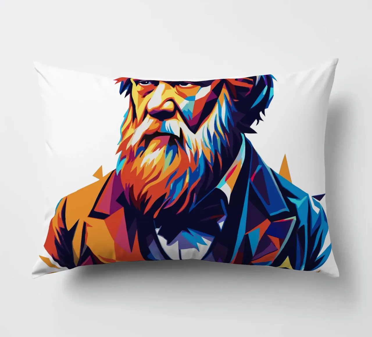Charles Darwin in WPAP Pop Art cuscino da vectorartnesia