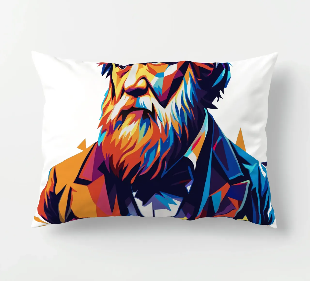 Charles Darwin in WPAP Pop Art cuscino da vectorartnesia
