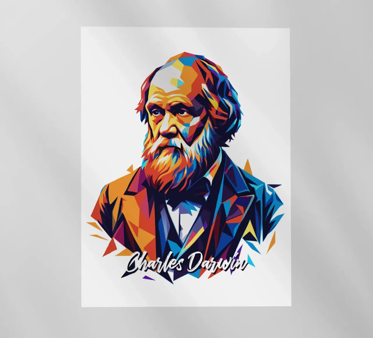 Charles Darwin in WPAP Pop Art pellicola backlit da vectorartnesia