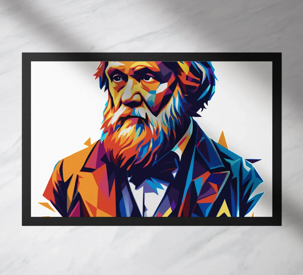 Charles Darwin in WPAP Pop Art felpudo de vectorartnesia