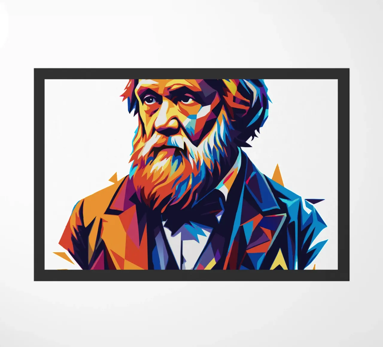 Charles Darwin in WPAP Pop Art felpudo de vectorartnesia