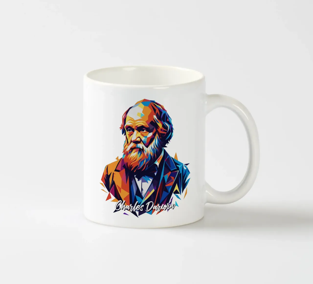 Charles Darwin in WPAP Pop Art taza de cerámica de vectorartnesia