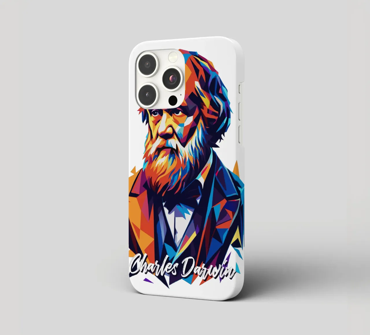 Charles Darwin in WPAP Pop Art cover iphone da vectorartnesia