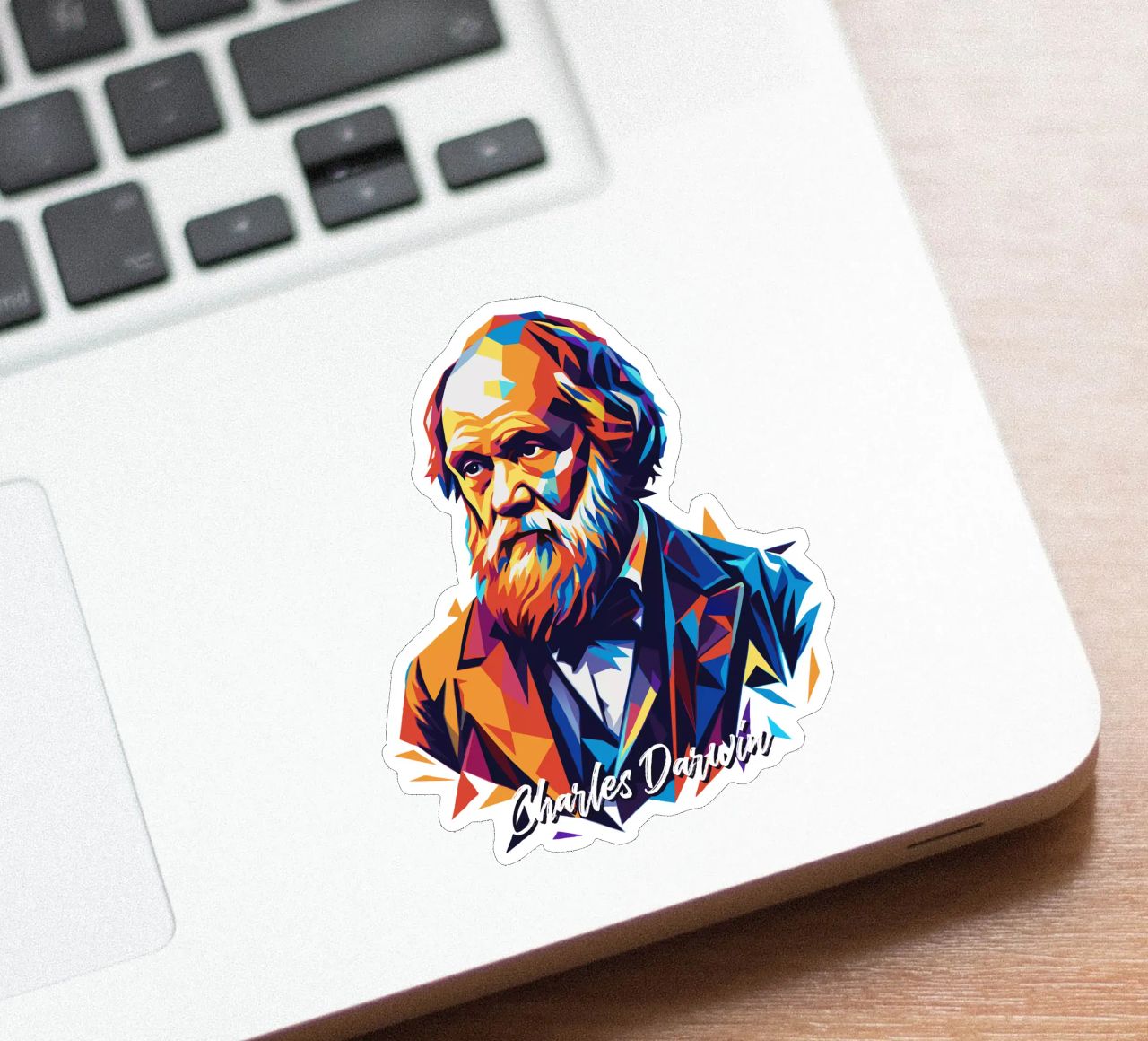 Charles Darwin in WPAP Pop Art adesivo da vectorartnesia