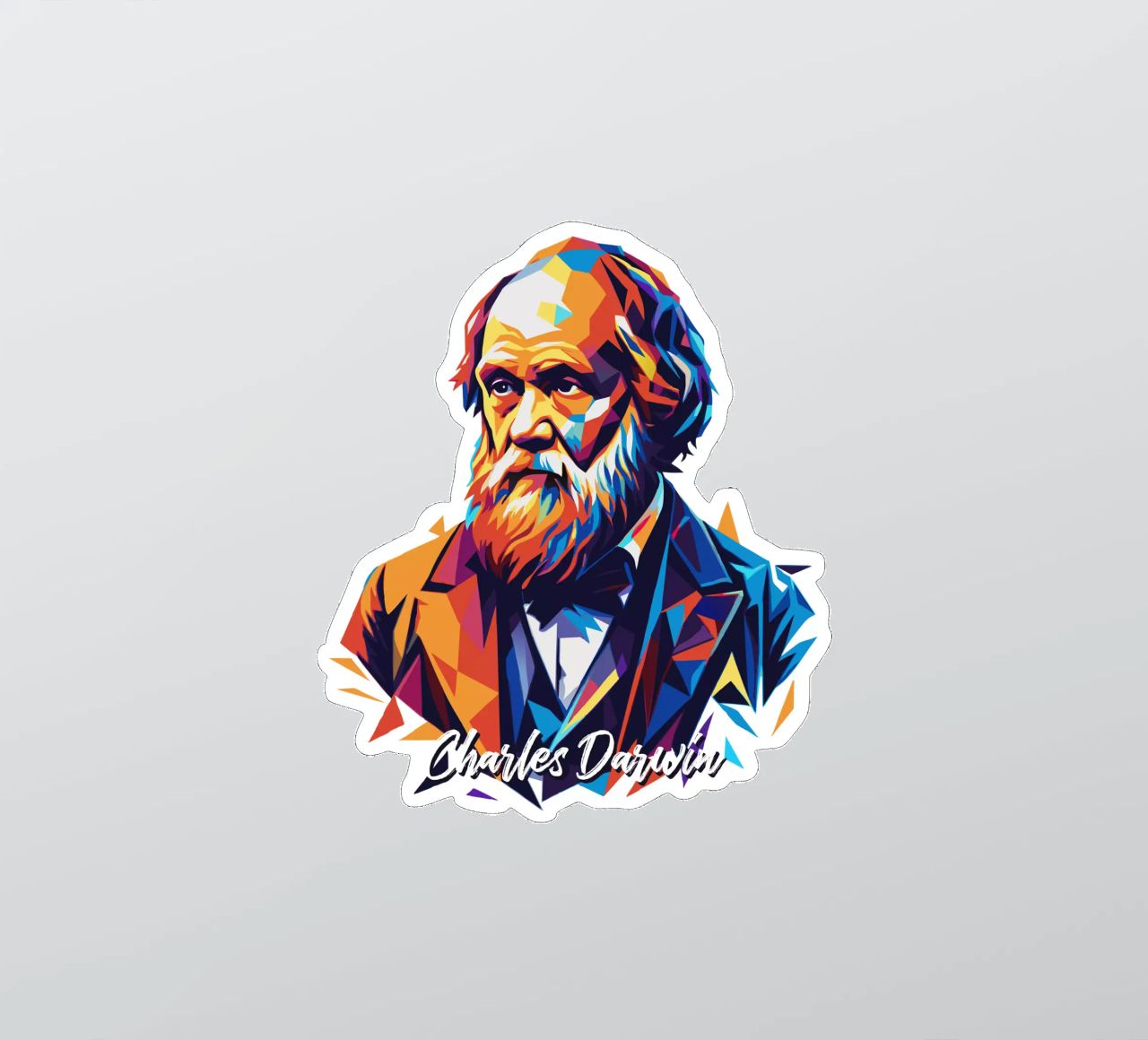 Charles Darwin in WPAP Pop Art adesivo da vectorartnesia