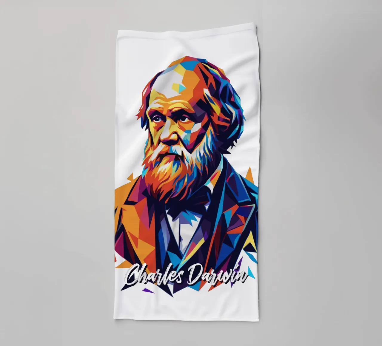 Charles Darwin in WPAP Pop Art asciugamano da bagno da vectorartnesia