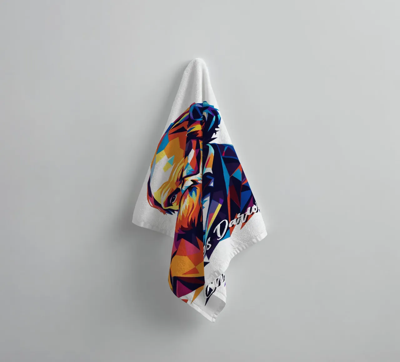 Charles Darwin in WPAP Pop Art asciugamano da bagno da vectorartnesia