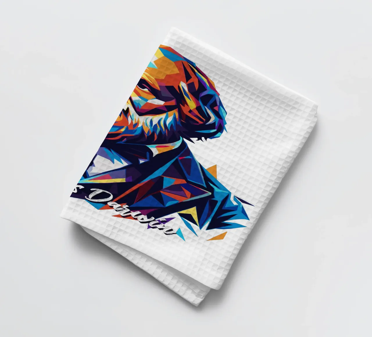 Charles Darwin in WPAP Pop Art Geschirrtuch von vectorartnesia