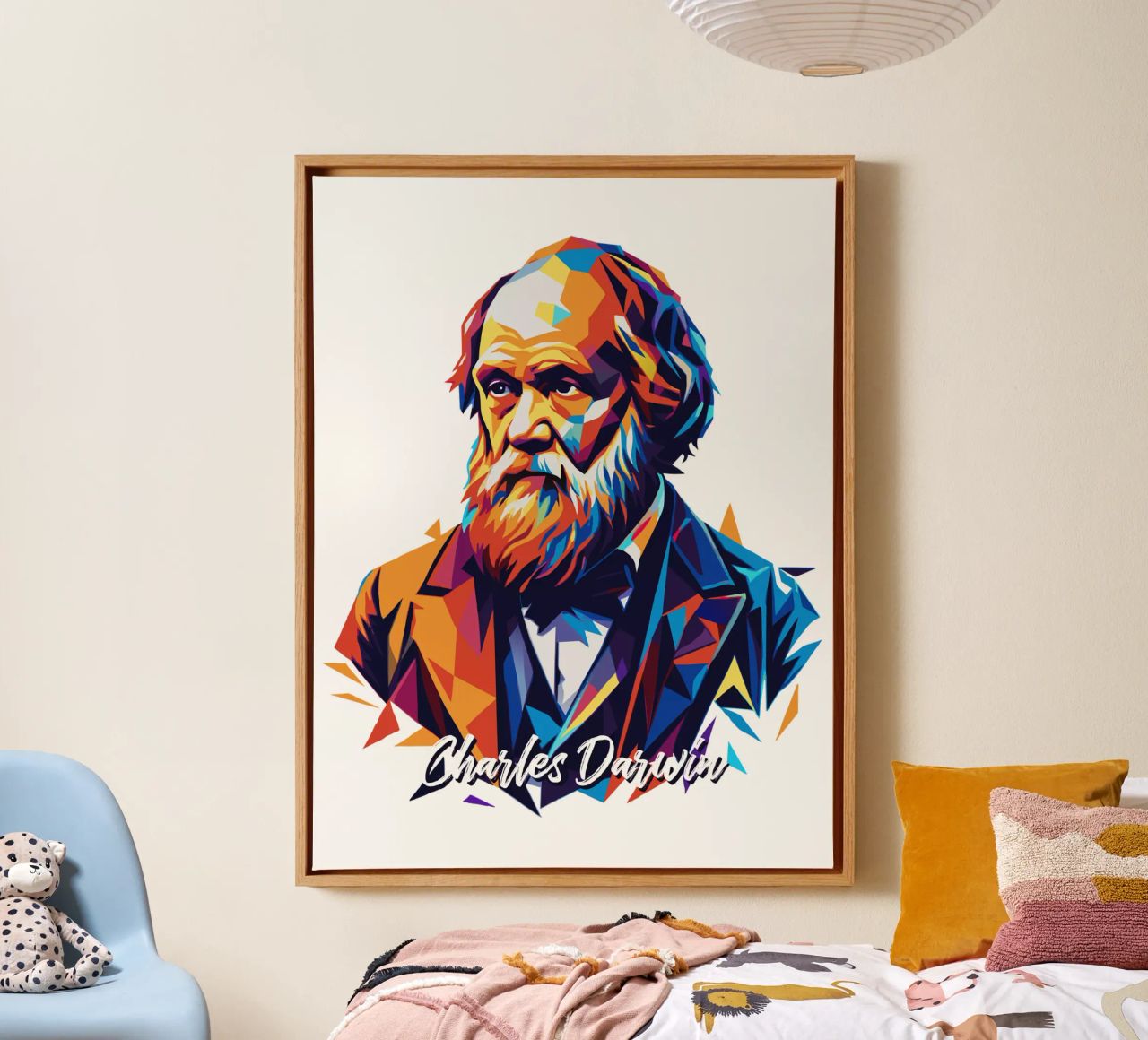 Charles Darwin in WPAP Pop Art tela da vectorartnesia