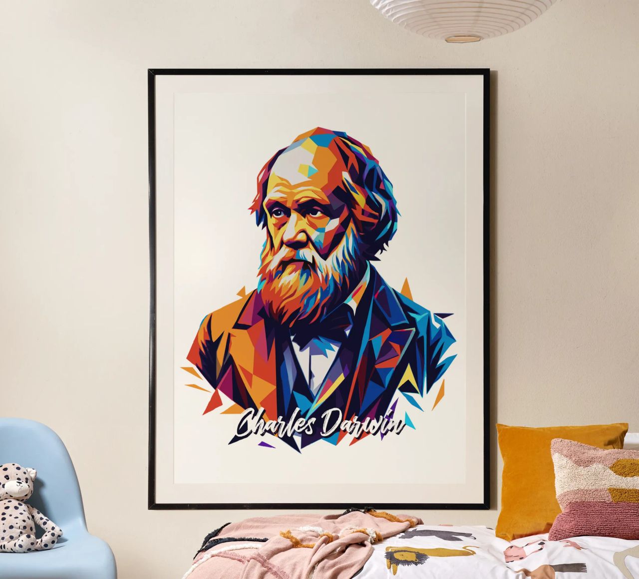 Charles Darwin in WPAP Pop Art poster da vectorartnesia