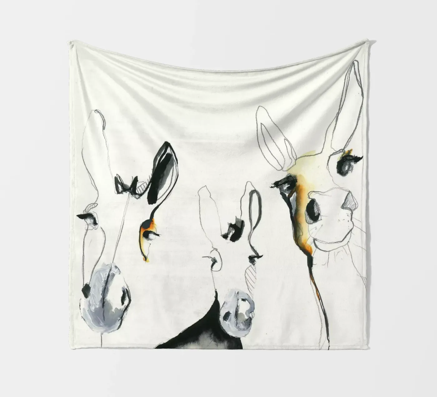 drei Esel Fleecedecke von Petit Boom Prints