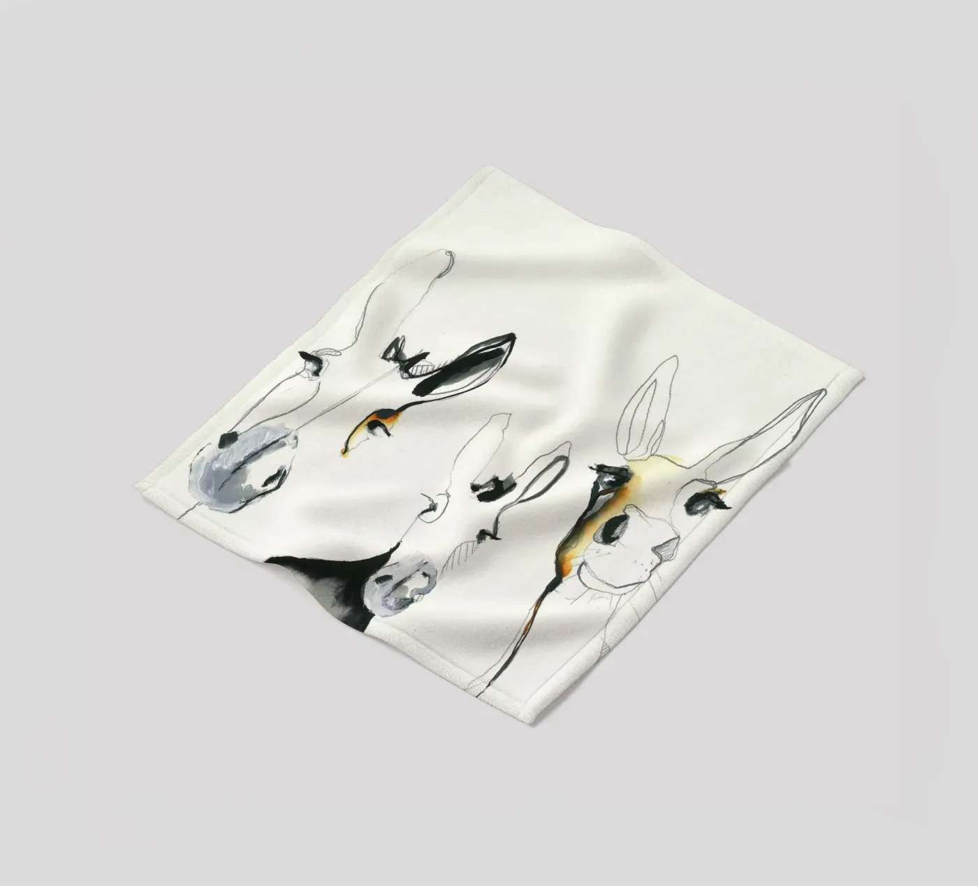 three donkeys fleecedeken van Petit Boom Prints